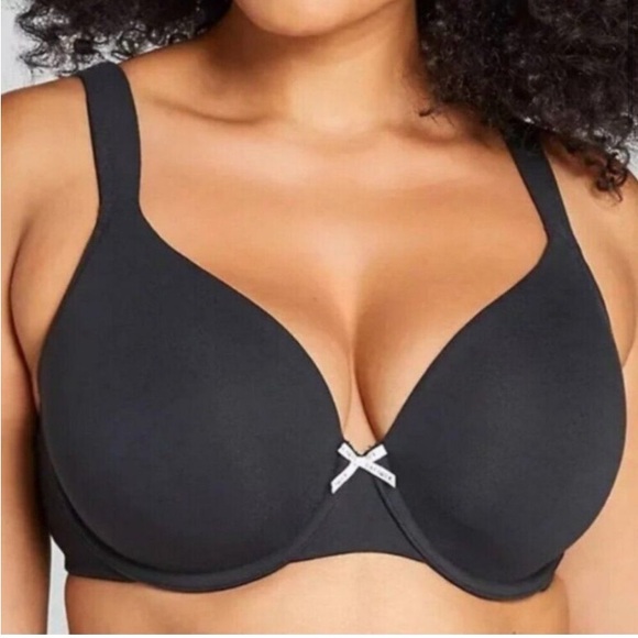 Cacique Cotton collection Plunge Black Bra 42DD - Picture 8 of 8